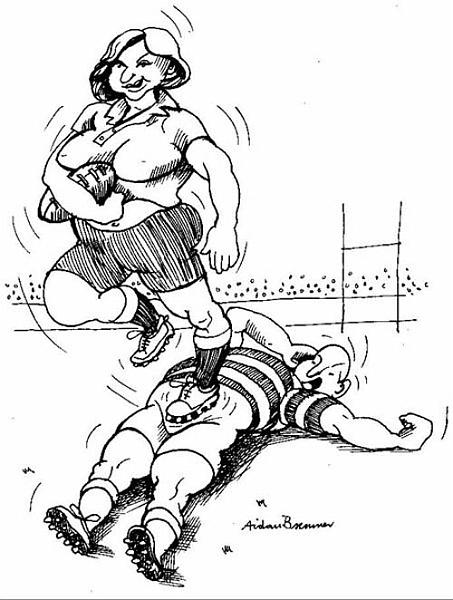 rugby pcts 15.jpg - One of a series of cartoons for Cobham rugby club by Aidan Bremner.